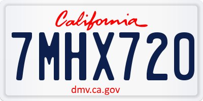 CA license plate 7MHX720