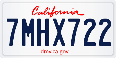 CA license plate 7MHX722