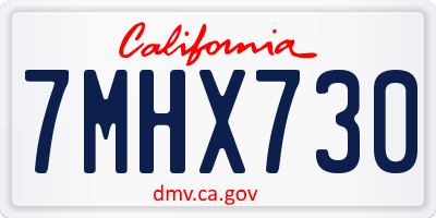 CA license plate 7MHX730