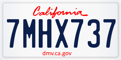 CA license plate 7MHX737