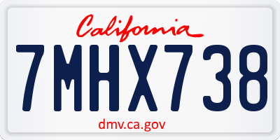 CA license plate 7MHX738