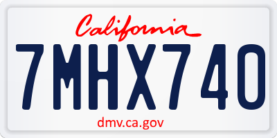 CA license plate 7MHX740