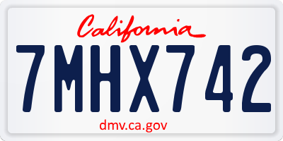 CA license plate 7MHX742