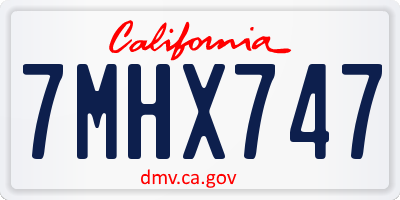 CA license plate 7MHX747