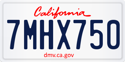 CA license plate 7MHX750