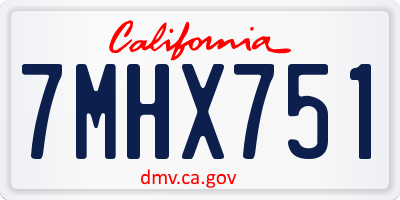 CA license plate 7MHX751