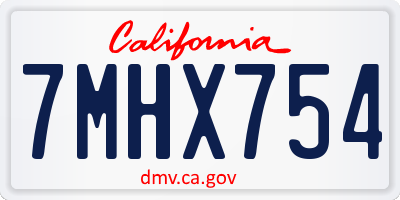 CA license plate 7MHX754