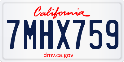 CA license plate 7MHX759