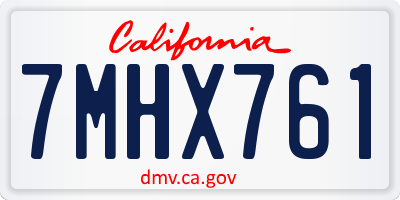CA license plate 7MHX761