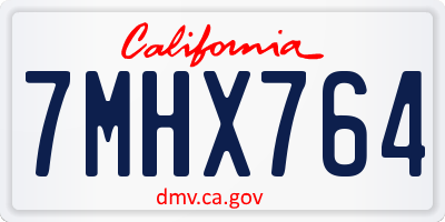 CA license plate 7MHX764