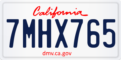 CA license plate 7MHX765