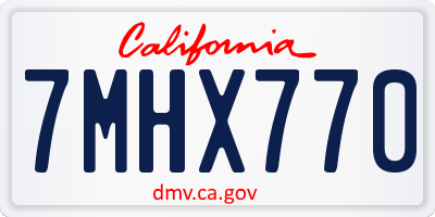 CA license plate 7MHX770