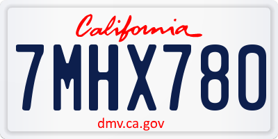 CA license plate 7MHX780