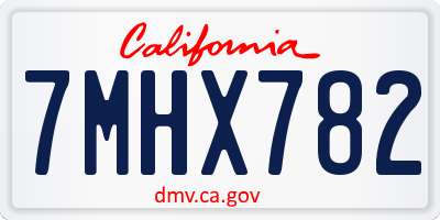 CA license plate 7MHX782