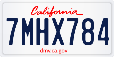 CA license plate 7MHX784