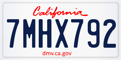 CA license plate 7MHX792