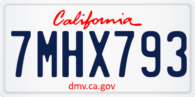 CA license plate 7MHX793