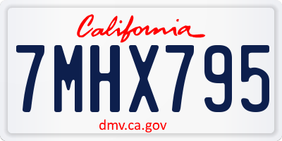 CA license plate 7MHX795