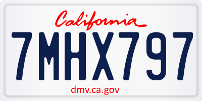 CA license plate 7MHX797