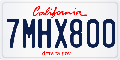 CA license plate 7MHX800