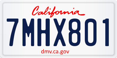 CA license plate 7MHX801