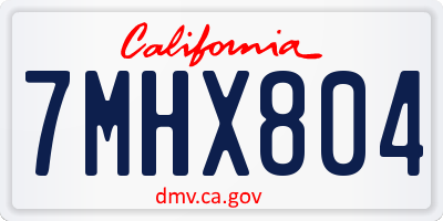 CA license plate 7MHX804