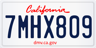 CA license plate 7MHX809