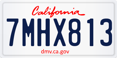 CA license plate 7MHX813