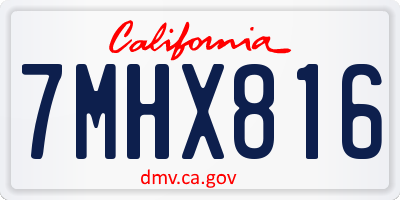 CA license plate 7MHX816