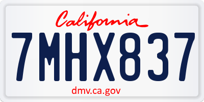 CA license plate 7MHX837
