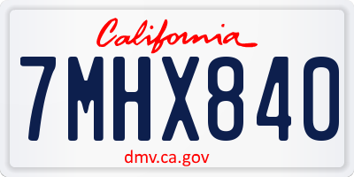 CA license plate 7MHX840