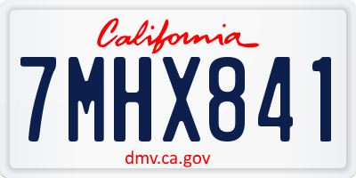 CA license plate 7MHX841
