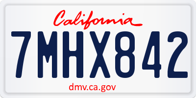 CA license plate 7MHX842