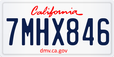 CA license plate 7MHX846