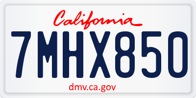 CA license plate 7MHX850