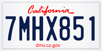 CA license plate 7MHX851