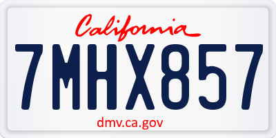 CA license plate 7MHX857