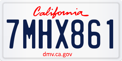 CA license plate 7MHX861
