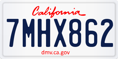 CA license plate 7MHX862