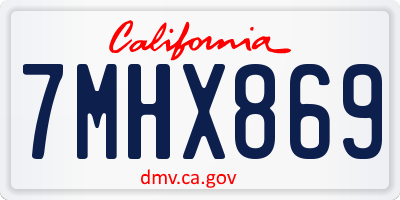 CA license plate 7MHX869