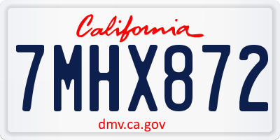 CA license plate 7MHX872