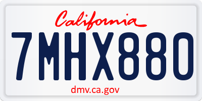 CA license plate 7MHX880