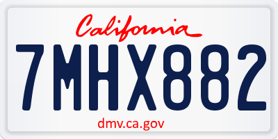 CA license plate 7MHX882