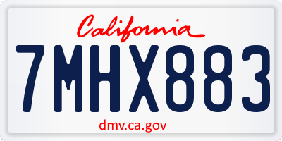 CA license plate 7MHX883