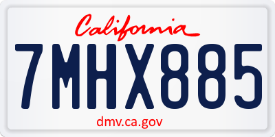 CA license plate 7MHX885