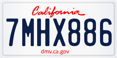 CA license plate 7MHX886
