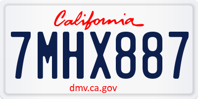 CA license plate 7MHX887