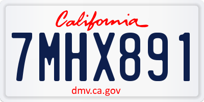 CA license plate 7MHX891