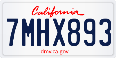 CA license plate 7MHX893