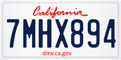 CA license plate 7MHX894